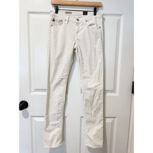 Adriano Goldschmied The Stevie Slim Straight Corduroy Pants White Cream 27 R USA